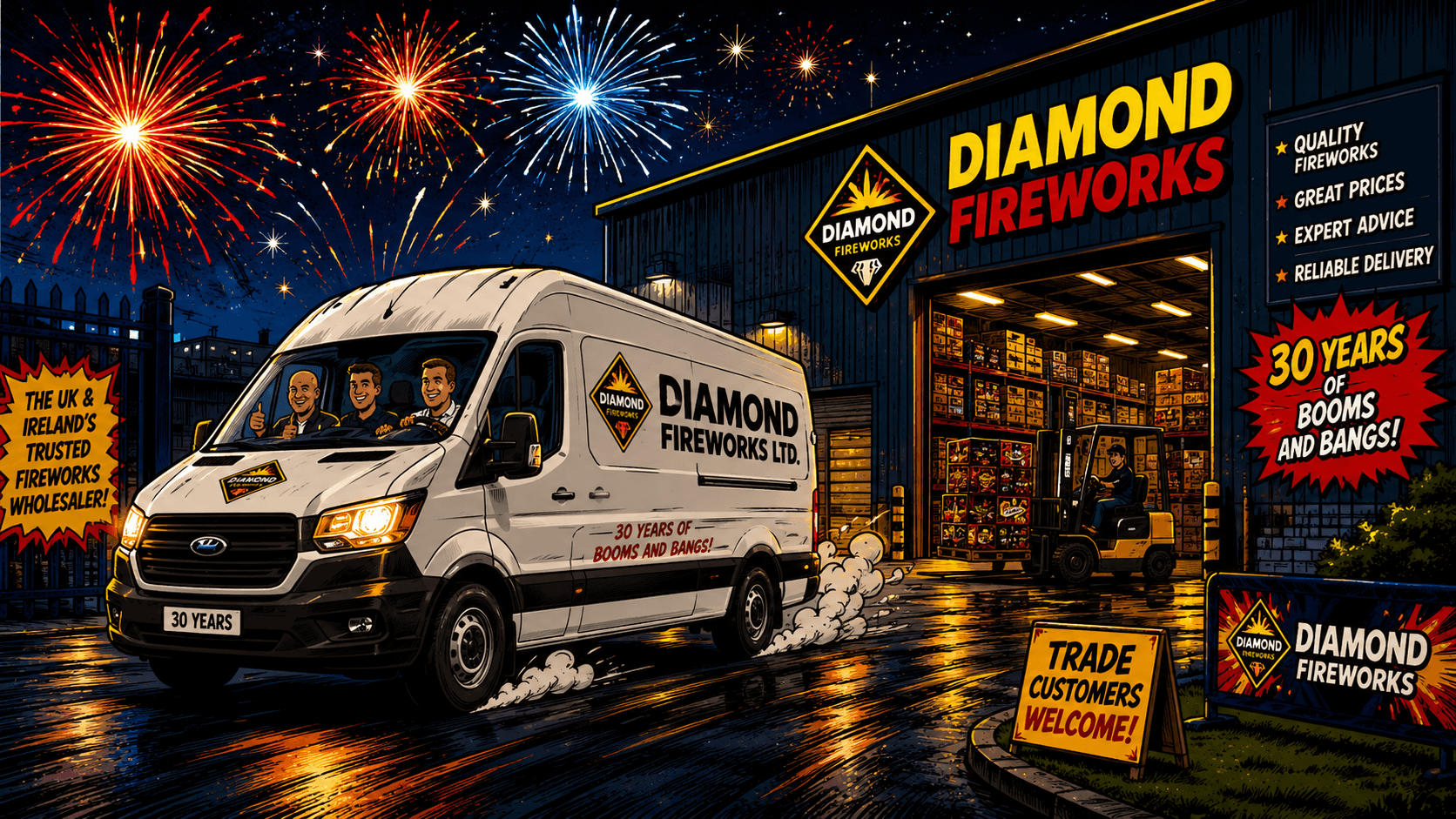 Diamond Fireworks yard packed with trade stock